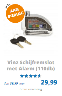 Vinz schijfremslot met alarm
